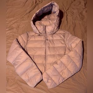 cropped lilac zara puffer jacket